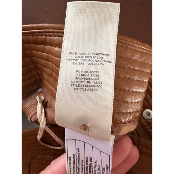 Aritzia Wilfred NWT Funk Pants in Cognac Brown Faux Leather Size 0 - Picture 8 of 12
